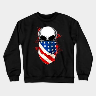 skull bandanas american usa flag Crewneck Sweatshirt